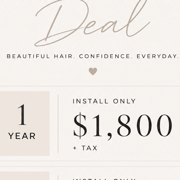 1 year Install only deal! at The Blonde Hair Co. in Soldotna, AK